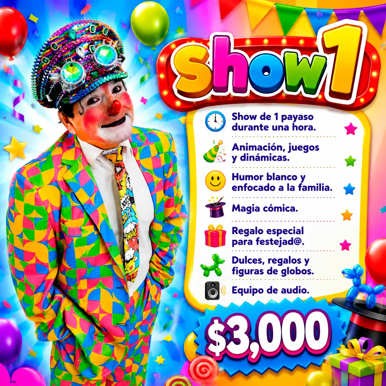 Paquete 1 Payasos Toluca
