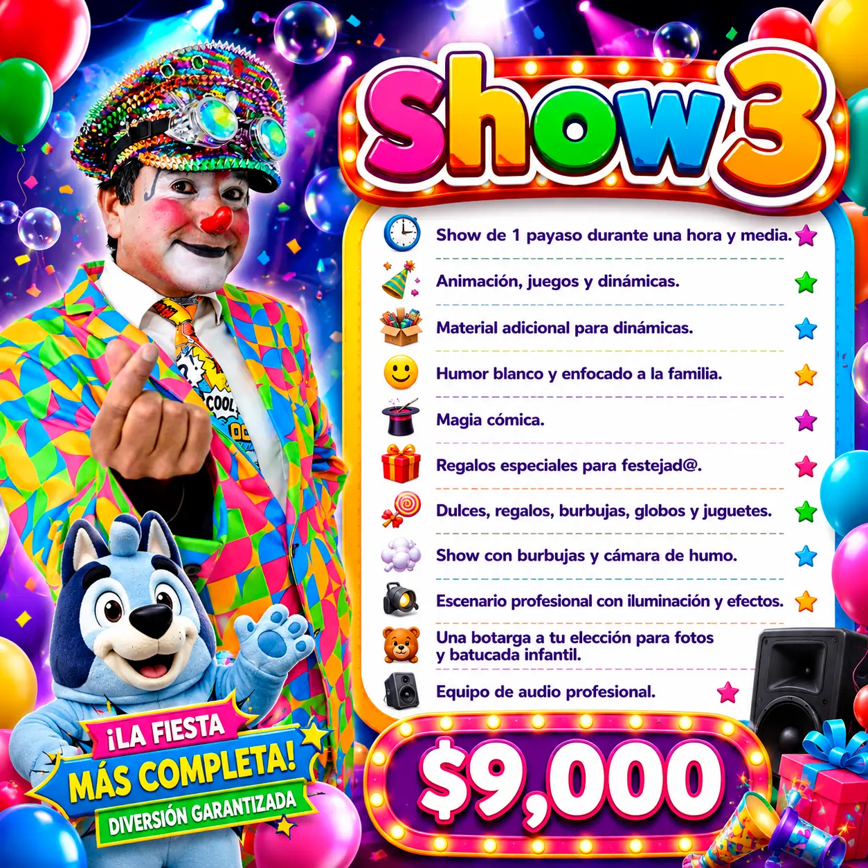 Paquete 3 Payasos Toluca